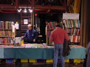 Bruce hard at work on the stand at St Albans